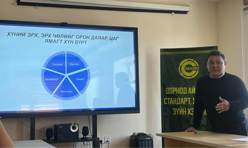 Дорнод аймгийн Хүний эрхийн үндэсний комиссын референт Д. Дугарсүрэн "Хувь хүний нууц" сэдвээр мэдээлэл хийлээ
